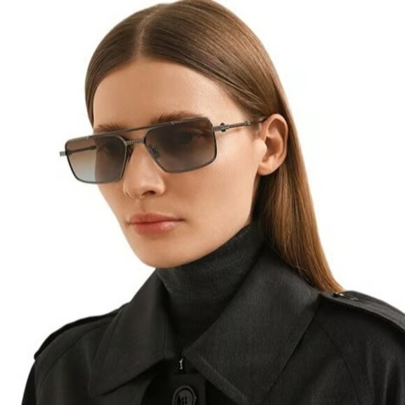 NEW VALENTINO SUNGLASSES, UNISEX GREY SQUARE EYEWEAR VALENTINO - Picture 3 of 4